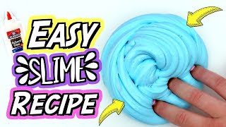 HOW TO MAKE SLIME For Beginners NO FAIL Easy DIY Slime Recipe [upl. by Atirak]