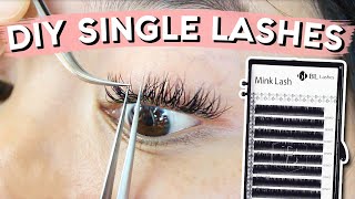 DIY Lash Extensions  SINGLE LASHES [upl. by Ambrosius]