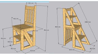 Como hacer una SILLA ESCALERA de madera [upl. by Francyne]