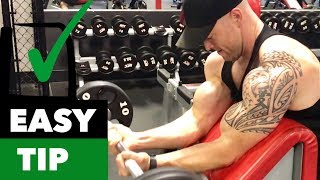 EASY TIP  How to Preacher Curl for Big Gains [upl. by Jueta]