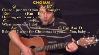 All I Want For Christmas Is You Mariah Carey Guitar Cover Lesson with ChordsLyrics  TAB Intro [upl. by Orihakat]