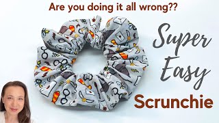 Easiest Way to Make a Hair Scrunchie  Beginner DIY sewing project [upl. by Reider725]