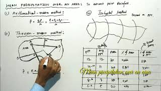 Mean precipitation over an areaArithmetical mean Thiessen amp Isohyetal method [upl. by Htirehc]