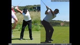 Jon Rahm golf swing  Long Iron faceon amp downtheline July 2017 [upl. by Trudi]