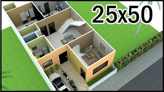 250quotx500quot 3D House Plan  25x50 3Room House Plan  Gopal Architecture [upl. by Pergrim]