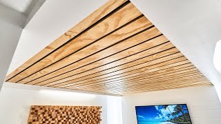 How To Make A Wood Slat Ceiling [upl. by Gilbertson]