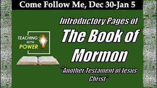 Come Follow Me Introductory Pages of the Book of Mormon Dec 30Jan 5 2020 [upl. by Tome]