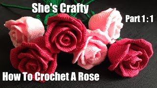 How To Crochet A Rose Easy Crochet lessons to crochet flowers part 11 [upl. by Celka]