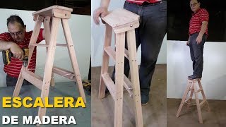 ESCALERA PLEGABLE DE MADERA FÁCIL PASO A PASO  TUTORIAL  Wooden Stairs [upl. by Ynamrej]