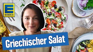 Griechischer Salat Rezept I Der Salatklassiker mit Knoblauchbaguette  EDEKA [upl. by Adiaj530]