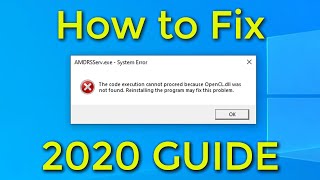 How to Fix OpenCLdll was not found or AMDRSServexe System Error 2020 Guide [upl. by Berna]