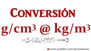 Convertir gcm³ a kgm³ [upl. by Sitruc]