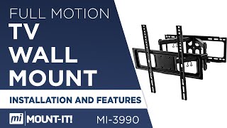 Full Motion TV Wall Mount Tilt and Swivel Dual Arm Mount  Installation and Features MI3990 [upl. by Llenyl]