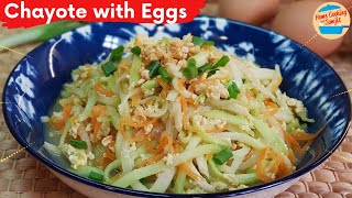 Stir Fry Chayote with Egg  Stir Fried Choko with Egg Recipe [upl. by Nalyk]