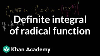 Definite integral of radical function  AP Calculus AB  Khan Academy [upl. by Parthena]