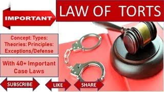 Law of Torts Introduction Elements Theories amp Exceptions [upl. by Nelloc]