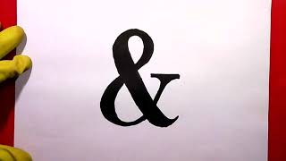 how to draw an Ampersand amp Symbol Sign Fancy Number Letter Writing Typographic drawing new shorts [upl. by Gnehp15]