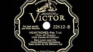 1931 Bert Lown  Heartaches Biltmore Trio vocal [upl. by Kristofor298]