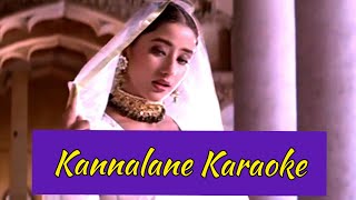 Kannalane Karaoke  Lyrics  Bombay  AR Rahman  HD 1080P [upl. by Aicatan126]