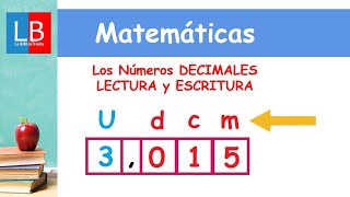 Los Números DECIMALES LECTURA y ESCRITURA ✔👩‍🏫 PRIMARIA [upl. by Nuahsyar]