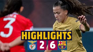 BENFICA 2  6 BARÇA  HIGHLIGHTS UWCL 🔥⚽ [upl. by Zilvia]