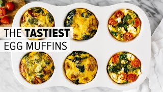 EGG MUFFINS 3 WAYS  healthy breakfast meal prep recipe [upl. by Paten982]