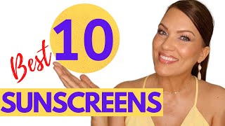 TOP 10 Mineral SUNSCREENS for MATURE SKIN amp How to REAPPLY SPF OVER MAKEUP [upl. by Latreece646]