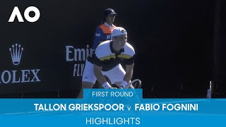 Tallon Griekspoor v Fabio Fognini Highlights 1R  Australian Open 2022 [upl. by Hilten]