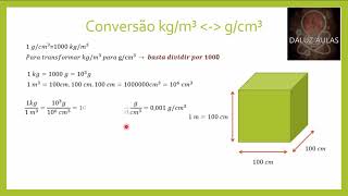 Conversão kgm³ para cm³ [upl. by Oleic]