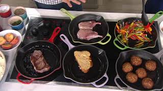 Le Creuset 1025quot Signature Cast Iron Handle Skillet on QVC [upl. by Aizti]