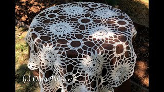 How to Crochet Lacy Tablecloth with Motifs EASY Crochet Pattern Crochet Video Tutorial [upl. by Monah]