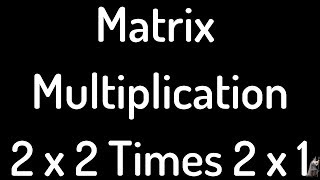 Matrix Multiplication 2x2 Times 2x1 Example [upl. by Weider612]