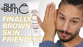 Sun Bum Mineral SPF 30 Tinted Sunscreen Brown Skin Friendly  Review  4Day Wear Test [upl. by Salvay]