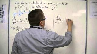 AQA Core 2 203 Using Differentiation Finding Stationary Points and Determining their Types [upl. by Nolyaj]