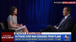 United Airlines CEO Oscar Munoz  INTERVIEW after passenger dragged off flight [upl. by Avrenim]