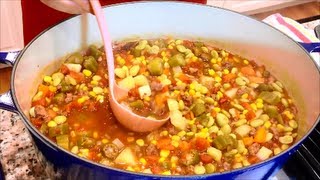 How to Make Hearty Southern Vegetable Soup with Beef [upl. by Hardie]