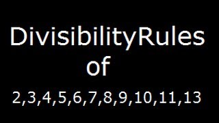 Divisibility rules for 234567891011 and 13 [upl. by Kelson434]