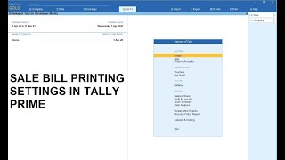 Sale Bill Printing Settings in Tally Prime  Tally Prime guide [upl. by Erbas]