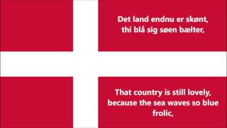 Anthem of Denmark  Danmarks Nationalsang DKEN lyrics [upl. by Yenalem]