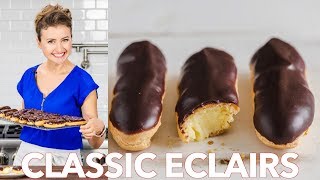 How To Make Classic Eclairs Recipe  Chocolate Ganache [upl. by Tierza818]