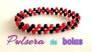 PULSERA franjas DIAGONALES hecha CON BOLAS [upl. by Nelav]