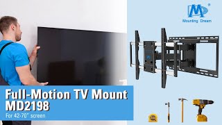 How to Mount the Mouting Dream MD2198  sliding TV wall mount installation guide [upl. by Eelreveb]