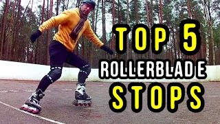 TOP 5 STOPS on Inline Skates  Beginner to Beast [upl. by Petuu]