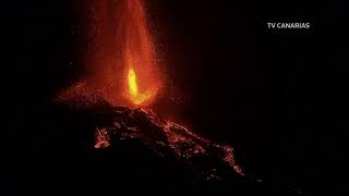 LIVE Lava gushes from a volcano on Spains La Palma island [upl. by Ahmar]