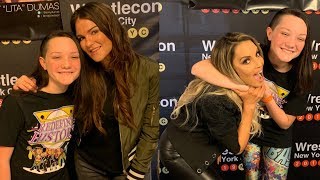 Meeting WWE Hall of Famers Trish Stratus and Lita [upl. by Retnyw]