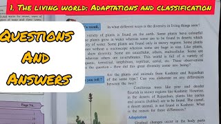 7th Std  Science  Chapter 1 THE LIVING WORLD ADAPTATION AND CLASSIFICATION QUESTIONS AND ANSWERS [upl. by Sapphira]