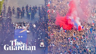 France parade World Cup in Paris as fans welcome heroes home [upl. by Hametaf]