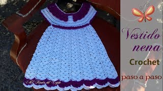 VESTIDO NIÑA a CROCHET GANCHILLO tutorial paso a paso  CROCHET GIRL DRESS step by step tutorial [upl. by Auqenet]