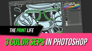 Photoshop Separations For Screen Printing 3 COLOR SPOT SEP [upl. by Nogaem353]