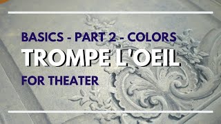 Trompe loeil Basics  Part 2  colors  Scenic Art [upl. by Rabi]